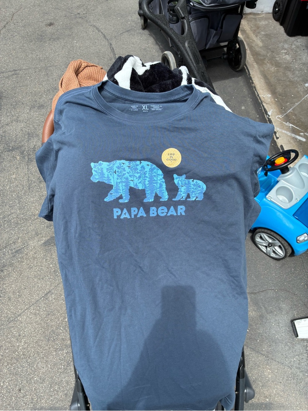 Papa Bear Mens Graphic Tee - Navy Blue